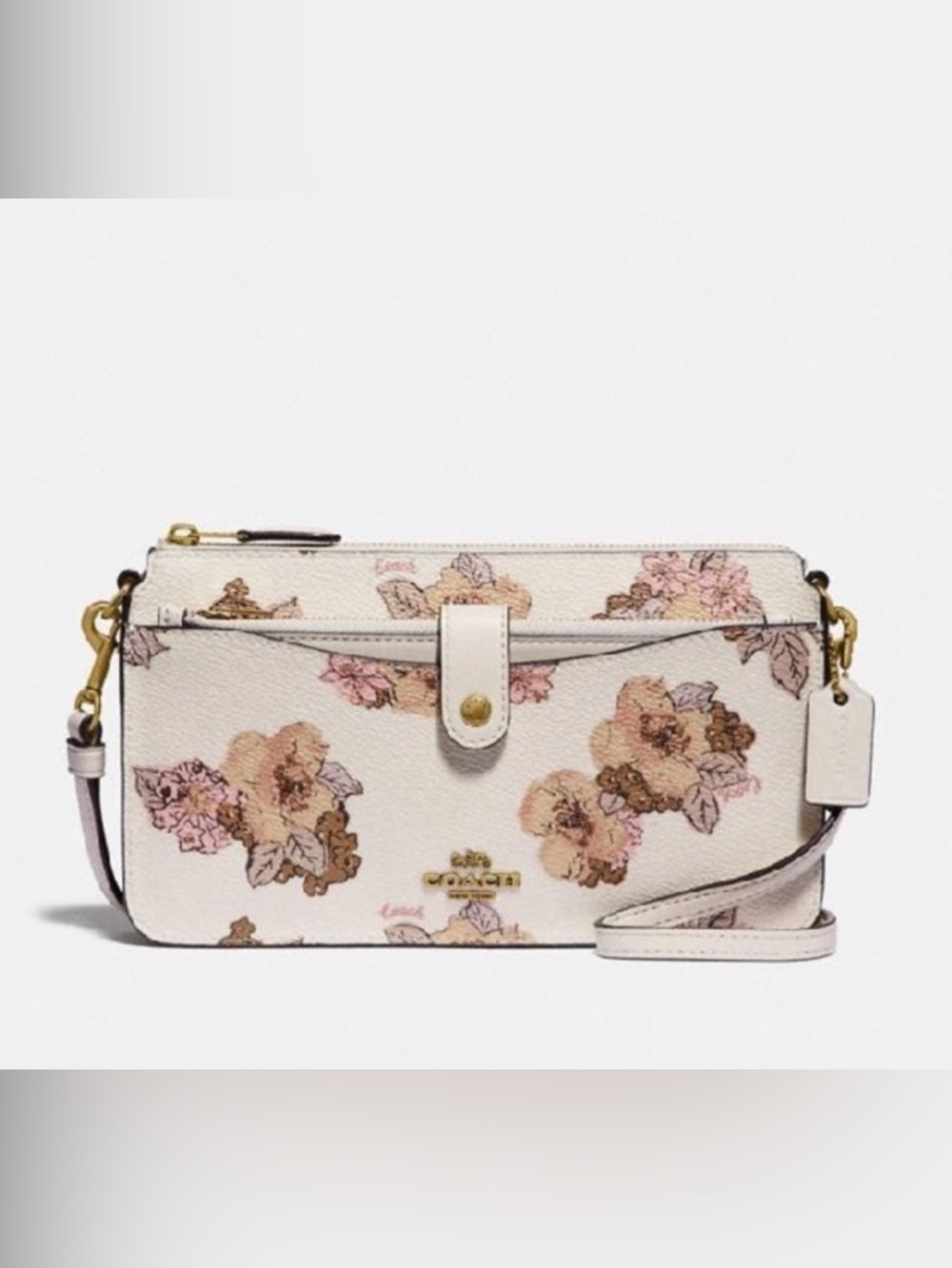 Coach Noa Pop-Up Messenger Bag in Floral Bouquet Print Brass/Chalk